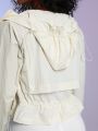 SHEIN Leisure Women's Drawstring Zipper Closure Sports Jacket