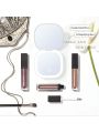 1pc Portable Led Lighted Makeup Mirror With 5x Magnification Pocket Size For Convenient Carrying