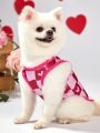 Juliana Soria 1pc Valentine'S Day Pink Plaid Heart Decor Pet Vest For Cats And Dogs