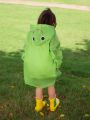 Boys' Cute Green Frog Shaped Printed Raincoat For All Seasons