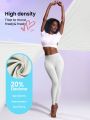 SHEIN Leisure Solid Color Wide Waistband Sports Leggings
