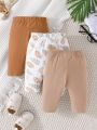 SHEIN Baby Boy 3pcs Leaf Print Pants