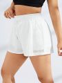 Yoga Basic Plus Size Women'S Patchwork Mesh Shorts