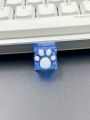 1pc Cute Blue Anti-scratch Transparent Abs Resin Cat Claw Shaped Keycap For Mechanical Keyboard Accessory