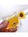 2pcs 260ml/8.79oz Cute Creative Bear Double-layered Glass Coffee Milk Tea Whiskey Soda Juice Cup, Birthday Gift, Heat Resistant
