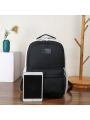 Campus Style Color Block Backpack With Simple Design, Fashionable And Multi-functional, Large Capacity