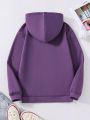Teenage Girls' Purple Street Style Hooded Sweatshirt