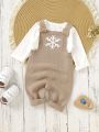 Baby Boys' Snowflake Patterned Sweater Jumpsuit