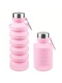 Nefeeko 1pc 800ml Foldable Water Bottle, Light Pink Silicone Outdoor Sports Bottle For Traveling And Fitness