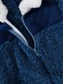Baby Boys’ Long Sleeve Fleece Zipper Romper, Autumn And Winter New Arrival