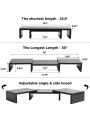 SUPERJARE Dual Monitor Stand Riser, Adjustable Length and Angle Screen Stand, for Laptop Computer/TV/PC/Printer