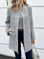 SHEIN Frenchy Solid Color Double-breasted Coat