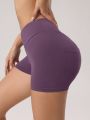 Daily&Casual Women's Purple Slim Fit Sports Shorts