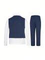 Young Boy's Gentleman Suit 2pcs/Set Including Solid Color Vest, Trousers And Bowtie, Romantic & Fashionable, Suitable For Birthday Parties, Evening Parties, Weddings, Baptisms, Anniversaries
