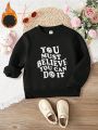 Toddler Girls' Fleece Lined Graphic Print Pullover Hoodie
