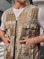 Manfinity LEGND Men's Plus Size Casual Paisley Printed Zipper Front Vest