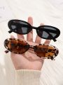2pcs Boho Black Tortoiseshell Vintage Round Y2K Frame Fashion Glasses For Women Daily Life Vacation  Party Clothing Accessories