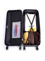 3 Piece Luggage Sets,PC+ABS Lightweight Suitcase with Two Hooks, Spinner Wheels, TSA Lock-21/25/29IN