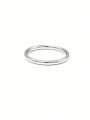 2mm Thin Women's Titanium Steel Ring, Anti-fade & Simple & Stylish Stainless Steel Jewelry With Elegant Temperament