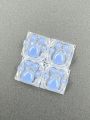 4pcs Cute Light Blue Scratch & Light Resistant Abs Resin Cat Paw Design Keycaps For Cross-axis Mechanical Keyboard Decoration