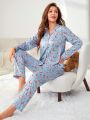 Women's Flamingo Printed Pajama Set, Mommy And Me Matching Outfits (Note: 2 Pieces Are Sold Separately)