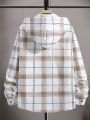 Manfinity Hypemode Men's Plaid Hooded Flap Pocket Checked Jacket