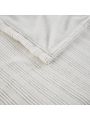 Ribbed Micro Fleece Heated Blanket, Queen, Ivory