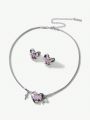 SHEIN ICON Fashionable Alloy Heart Shape Jewelry Set