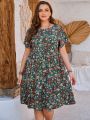 EMERY ROSE Women'S Plus Size Floral Printed Dress