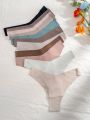 12pcs Solid Color Low Waist Triangle Underwear