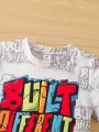 SHEIN Kids EVRYDAY Toddler Boys' Letter Printed T-Shirt