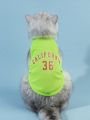 PETSIN 1pc Fluorescent Green Sports Style Printed Pet Vest With Number 36