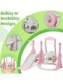 Toddler Slide and Swing Set 4 in 1 Baby Slide Climber Playse with Swing Slide Climber and Basketball Kids Slide and Swing Set Indoor Outdoor Backyard Baby Playground Toys for Toddlers