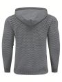 Men Solid Drawstring Hooded Sweater