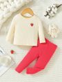 Baby Girls' Pink Strawberry Patterned Cozy Fall/winter Homewear