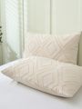 1pair Tufted Geometric Pattern Pillowcase Set Without Filler