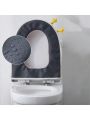 Zipper Handle Toilet Seat Cover, Four Seasons Waterproof Cushion Pad, Lake Blue (tiger Pattern)