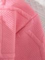 SHEIN Kids Nujoom 2pcs/Set Tween Girls' Casual Round Neck Pullover Texture Knit Sweatshirt