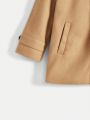 SHEIN Little Boys' Gentleman Style Casual Button Up Woolen Coat
