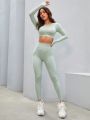 Women'S Solid Color Slim Fit Sportswear Set