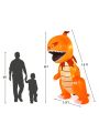 Costway 8FT Halloween Inflatable Pumpkin Head Dinosaur Blow Up with LED Lights