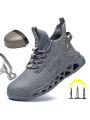 Men's Steel Toe Work Safety Shoes Proof Anti-skid Work Boots Lightweight Breathable Industrial Construction Sneakers