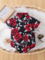 Baby Boys' Short Sleeve Bodysuit With Rose Print