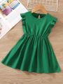 SHEIN Kids EVRYDAY Young Girl Ruffle Trimmed Dress