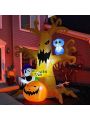8 FT Halloween Inflatables Outdoor Dead Tree with Ghost, Pumpkin and Owl, Blow Up Yard Decoration with LED Lights Built-in for Holiday/Party/Yard/Garden