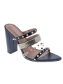 Women's Heeled Sandals Square Open Toe Backless Block Heel Strappy Casual Sandals