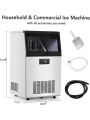 Commercial Ice Maker Machine, Under Counter Ice Machine Produce 110lbs in 24Hrs, Stainless Steel Commercial Ice Maker with 33lbs Storage Capacity
