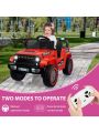 Kids Ride On Truck Car, 12V Battery Powered Electric Vehicles Toy w/Parent Remote Control, Spring Suspension, 3 Speeds, LED Lights, Music & Horn, Electric Cars for Kids, Gift for Boy Girl