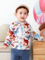 Baby Boys' Spring Fun Dinosaur Printed Casual Daily Wear Sports Streetwear Long Sleeve Jacket