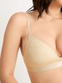 SHEIN Leisure Letter Printed Bralette With Elastic Band